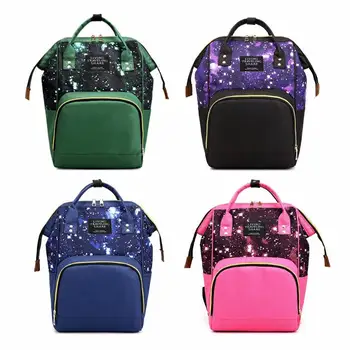 

Star Sky Print Mommy Maternity Backpacks Nylon Nursing Baby Nappy Bags