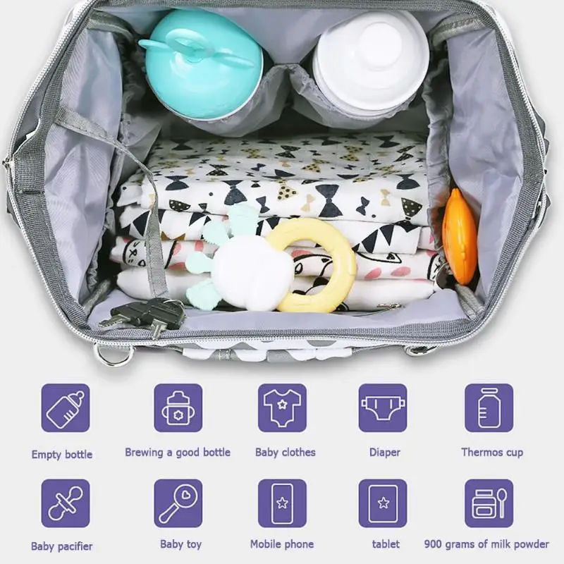 Goede USB Opladen Mummie Luiertassen Waterdichte Moederschap Handtas Grote Capaciteit Moeder Reizen Rugzakken Baby Nappy Verpleging Zakken Zorg