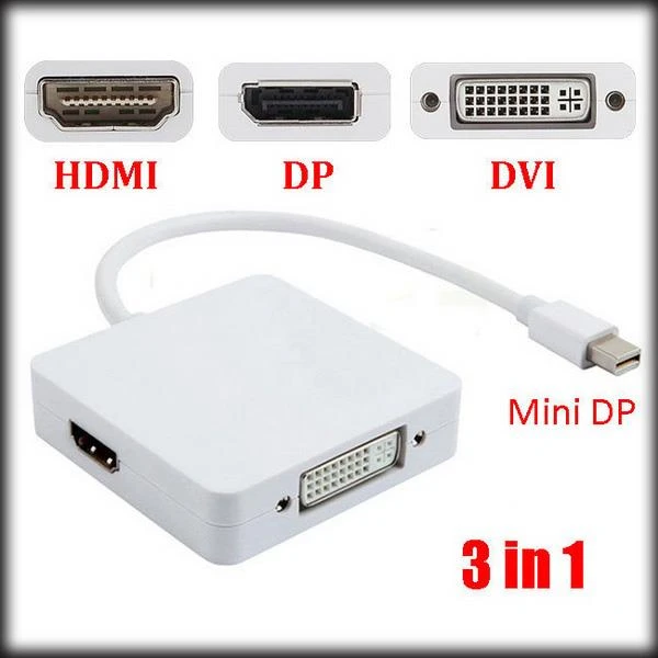 100 Pcs 3 In 1 Mini Displayport Dp Cables To Dvi Hdmi Cable Adapter Display Port For Macbook Air Surface Pro Pc Aliexpress