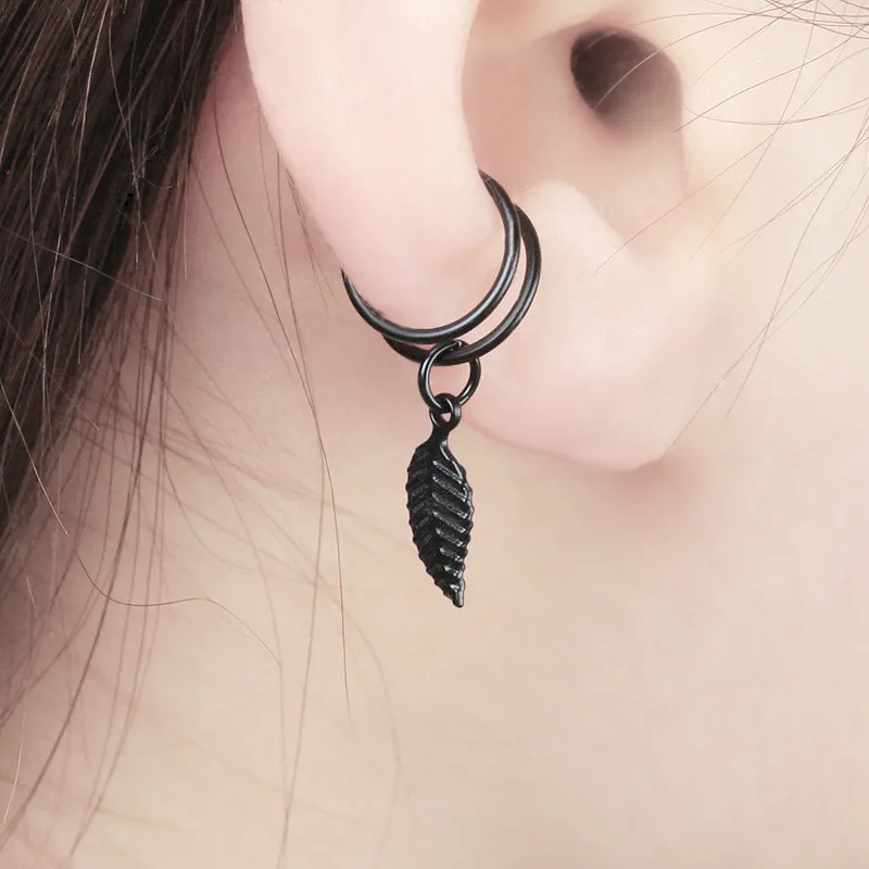 

1PC Fashion Leaf Clip On Earrings No Piercing Women Simple Leaves Ear Cuff Wrap Earrings U Shape Cartilage Clip