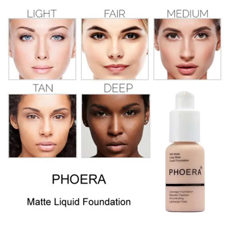 

Soft Matte Long Wear Foundation Liquid Face Makeup Coverage Concealer Cream Natural Flawless Oil-controlling Face Beauty Makeup