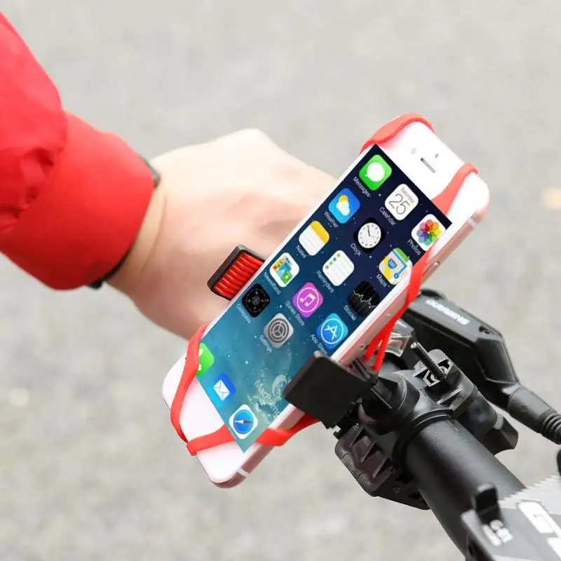 

Bicycle Phone Holder Bike Handlebar Clip Mount Universal Phone Holder GPS 360 Rotated Stand Bracket with Silicone for iphone 7