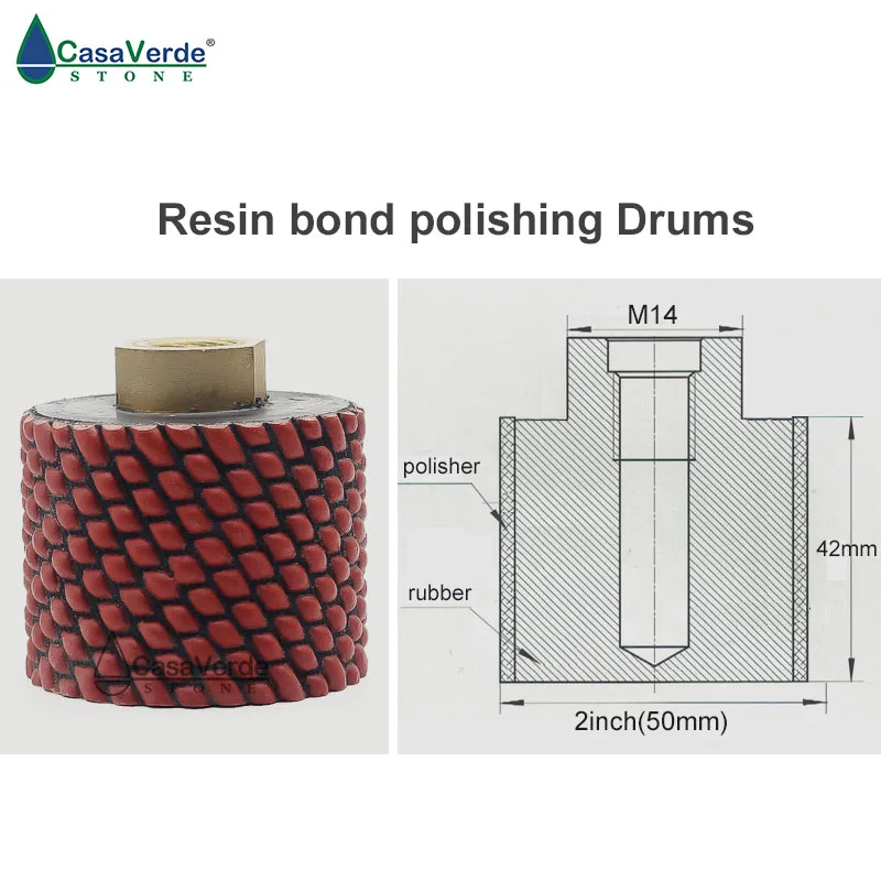 Сухие алмазные барабанные колеса 2 дюйма M14 резьба для полировки и шлифовки отверстия для раковины гранит и мрамор