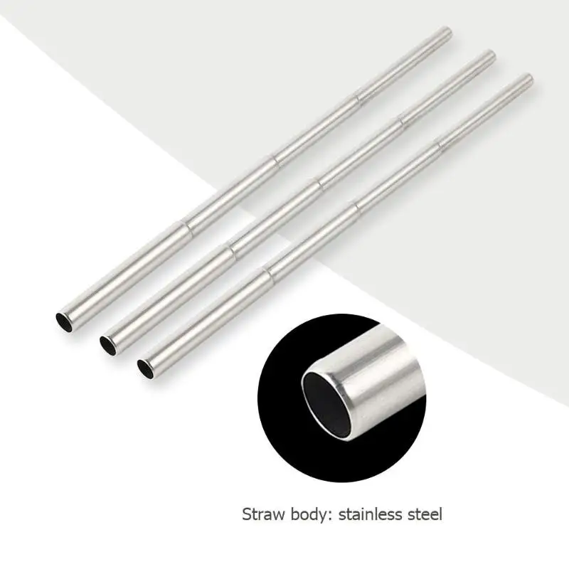 

1PC Folding Reusable Straw Portable Stainless Steel Drinking Straw Bar Drinks Coffee Water Bottle Metal Straw Eco-friendly
