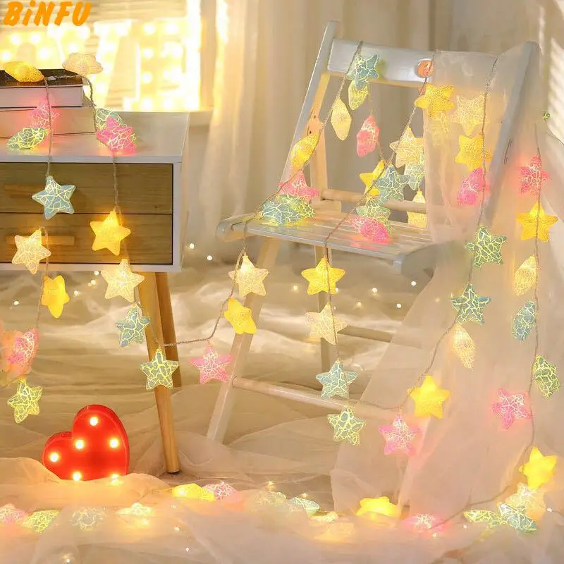

Crack Star Shape String Lamp 1.5M 3M LED Crack Balls String Light Battery Operated Decorative Christmas Fairy Light with battery