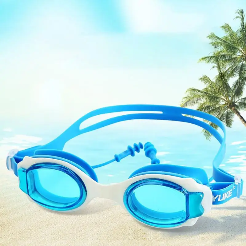 Colorato Regolabile Per Bambini Per Bambini Occhiali Da Nuoto In Silicone Impermeabile HD Trasparente Anti-fog Vetri di Nuoto Con Tappi Per Le Orecchie