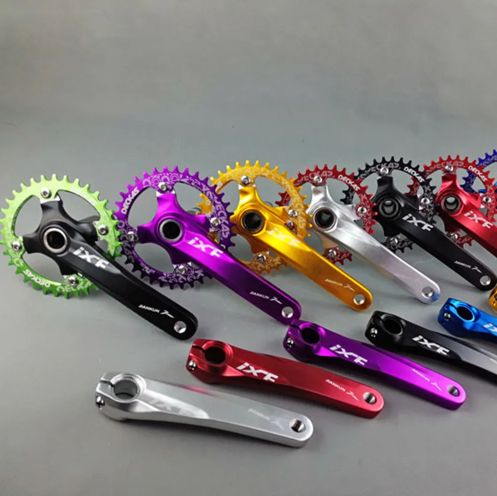 Pedaleira de Bicicleta Liga de Alumínio Ciclismo de Montanha Disco de Pregas Mtb Oco Uma Manivela Manivela Roda Dentada Peças da Bicicleta Mtb Crankets