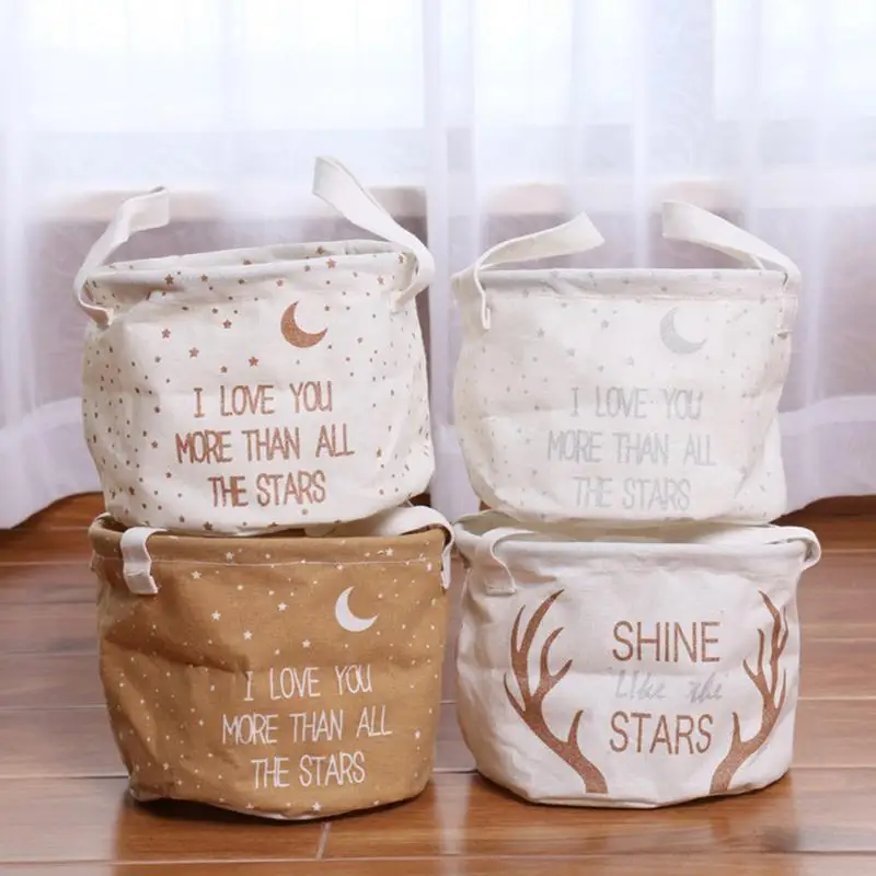 

Nordic Novel Desktop Storage Box Cotton and Linen Decorative Foldable Storage Basket Clothing Sundries Storage Box Organizer