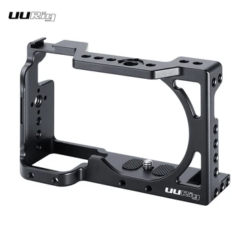 

UURIG R008 Aluminum Alloy Camera Cage Stabilizer Special Housing Cage with Cold Shoe for Sony A6400 for Microphone Fill Light