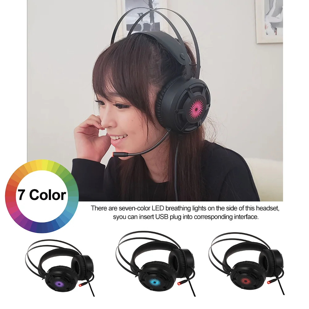 G3 Gaming Headset игра наушники с микрофоном для ПК телефонов с USB 3,5 мм Интерфейс светодиодный свет объем Управление