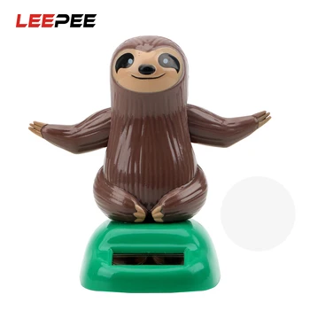

LEEPEE Cute Sloth Shape Solar Powered Dancing Toy Dashboard Decoration Auto Accessories Car Ornament Swinging Car Styling