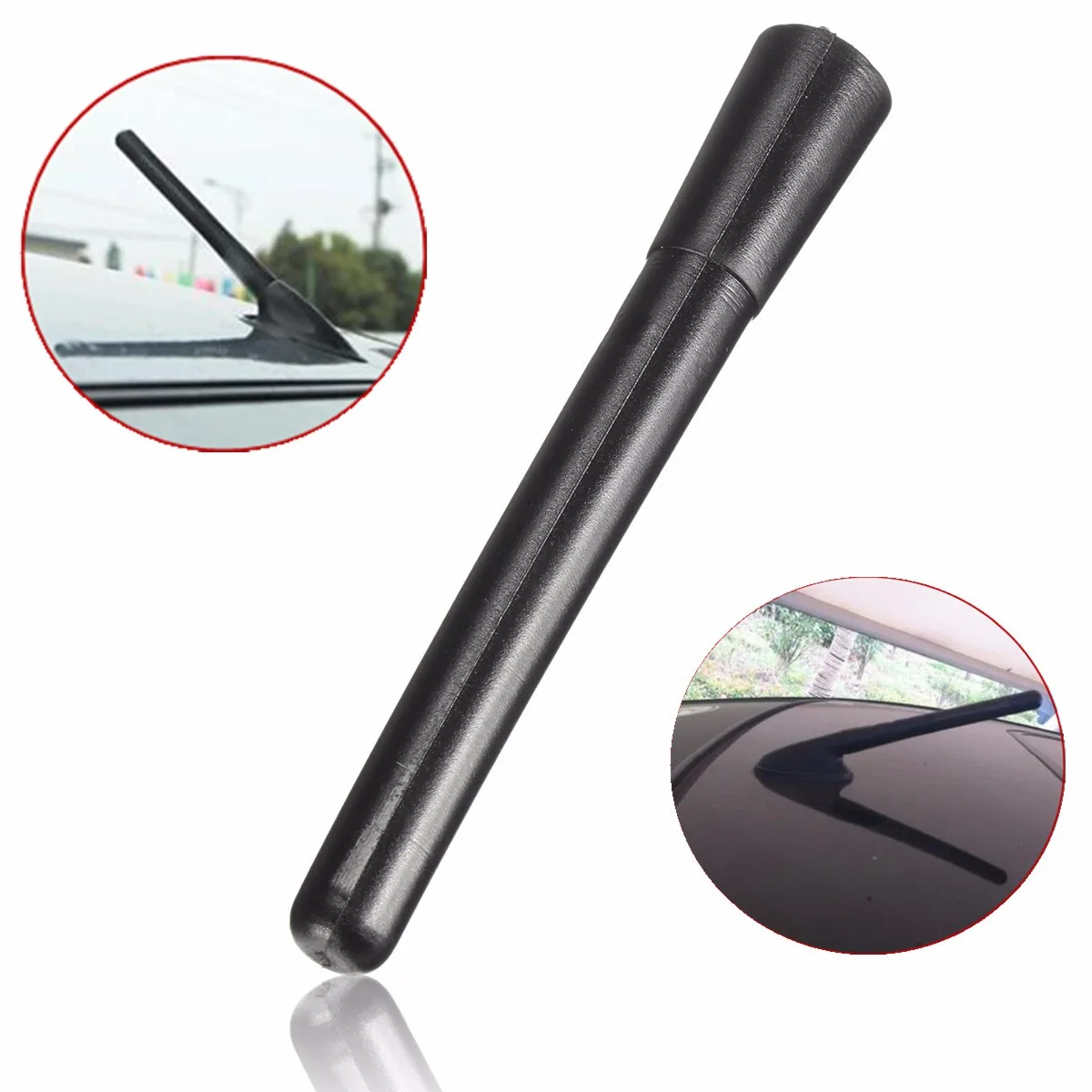 

4inch 10cm Car FM Radio Short Antenna Black Studdy Aerial For VW Golf MK3 MK4 MK5 R32 City GTI Car Styling Exterior Replacement