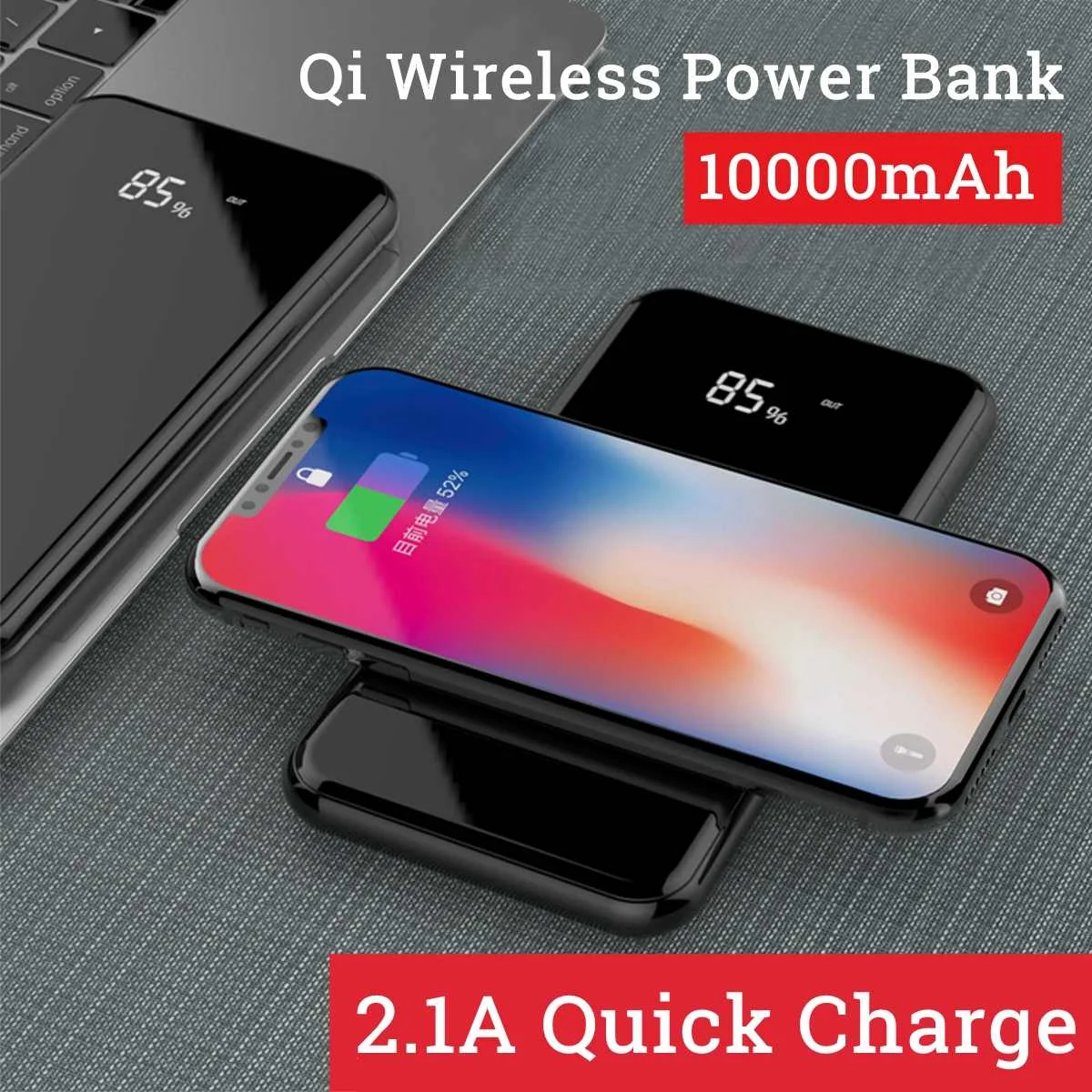 

Ultra-thin full mirror Mini 1000mAh Wireless Charger Quick Charing 3.0 For Iphone X,8,8 Plus for Xiaomi,Huaiwei 4 in 1 Interface