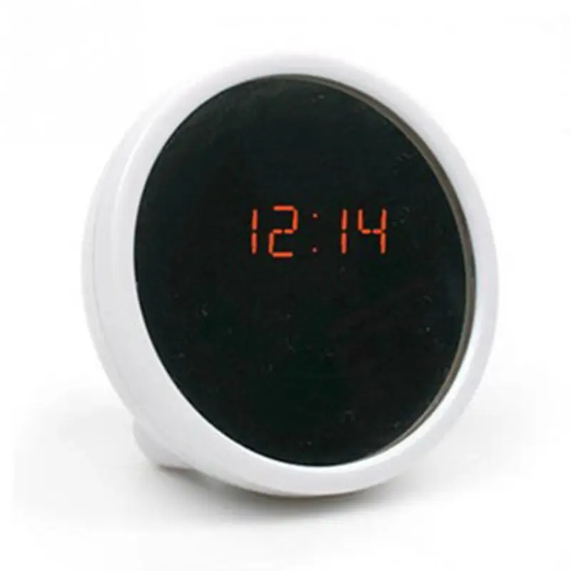 

NEW Multi function Electronic Alarm Clock Mini Desktop Clock Mirror Surface LED Clock Night Light women female make up Mirror