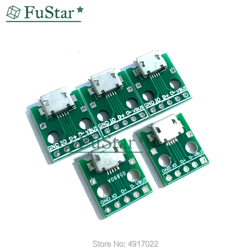 10 шт. MICRO USB Для DIP адаптера 5pin Micro Usb разъем конвертер печатной платы типа в