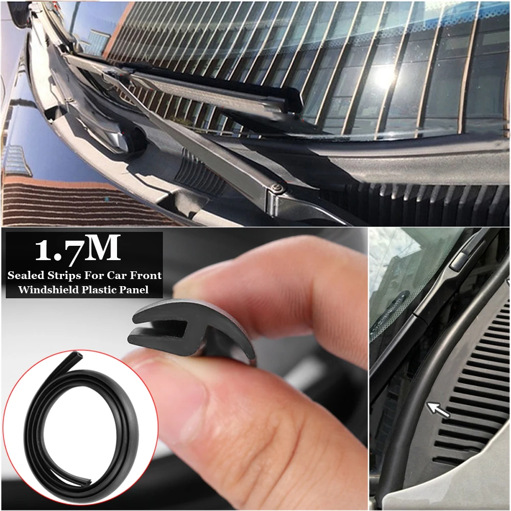 

1.7m Sealing Strip Universal Car Ageing Rubber Seal Under Front Windshield Panel Sealed Trim Moulding Weatherstrip Edge Strips