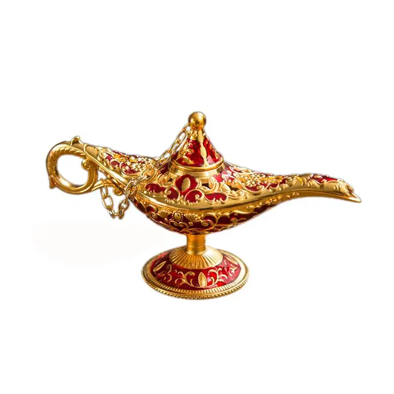 

Metal Genie Lamp Light Wishing Tea Pot Retro Furnishing Article Light Pot Decoration Home Ornaments New