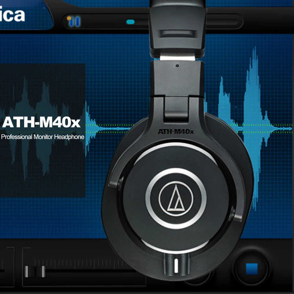 Профессиональные мониторные наушники Audio Technica складные Hi Fi с отсоединяемыми