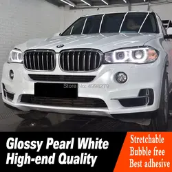 Белая глянцевая жемчужная виниловая оберточная пленка белая глянцевая пленка с воздушных пузырьков наклейки для автомобилей Фольга