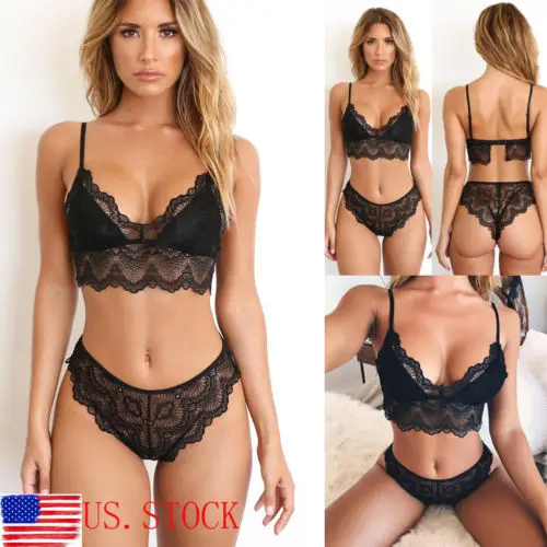 Summer New Women Sexy-Lingerie Nightgown Babydoll Panties Underwear Lace Bra Set Sleepwear Tube Tops Fashion
