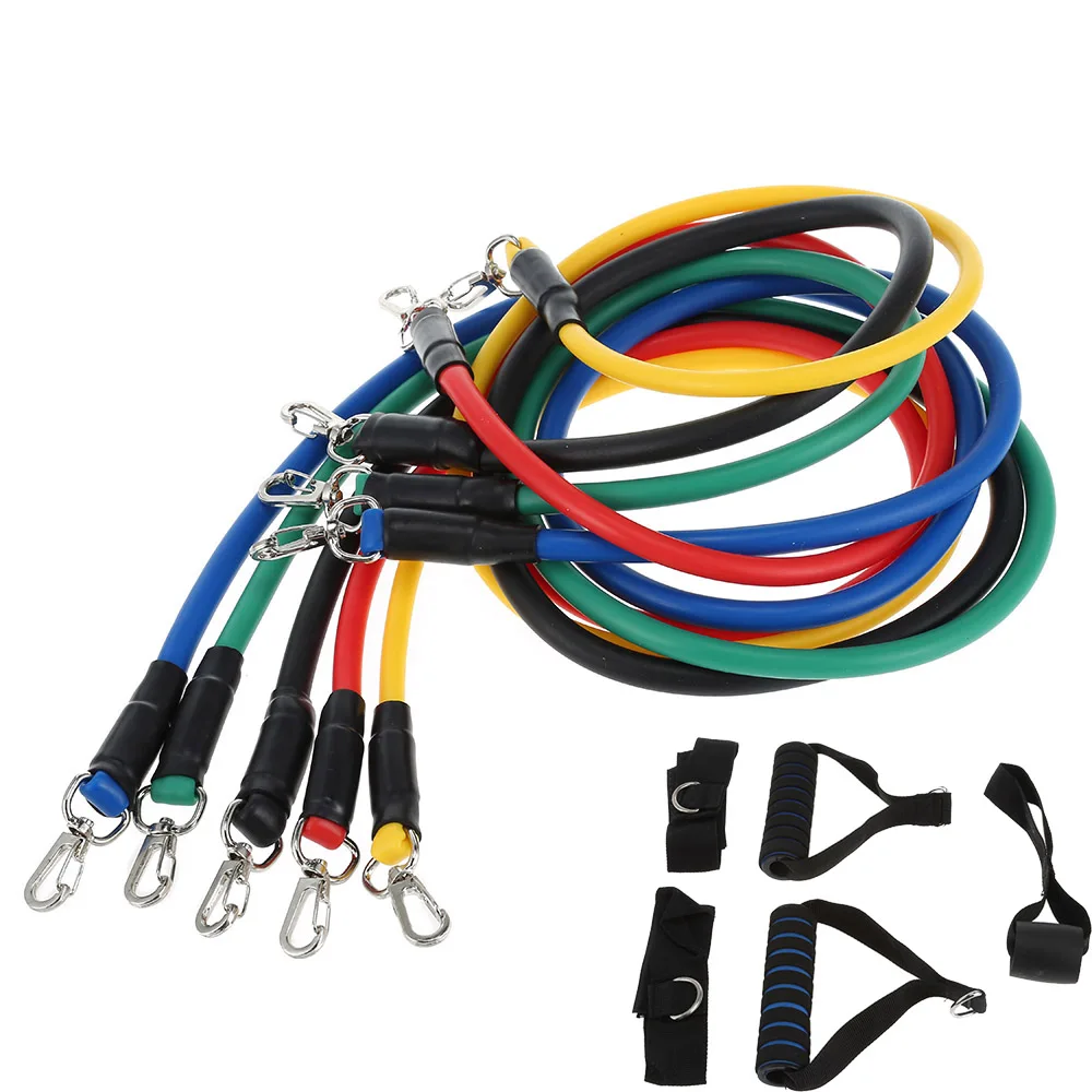 Goede 11 stks set Latex Resistance Oefening Fitness Pull Touw Gewichtsverlies Apparatuur Weerstand Bands Body Building Training Workout Yoga