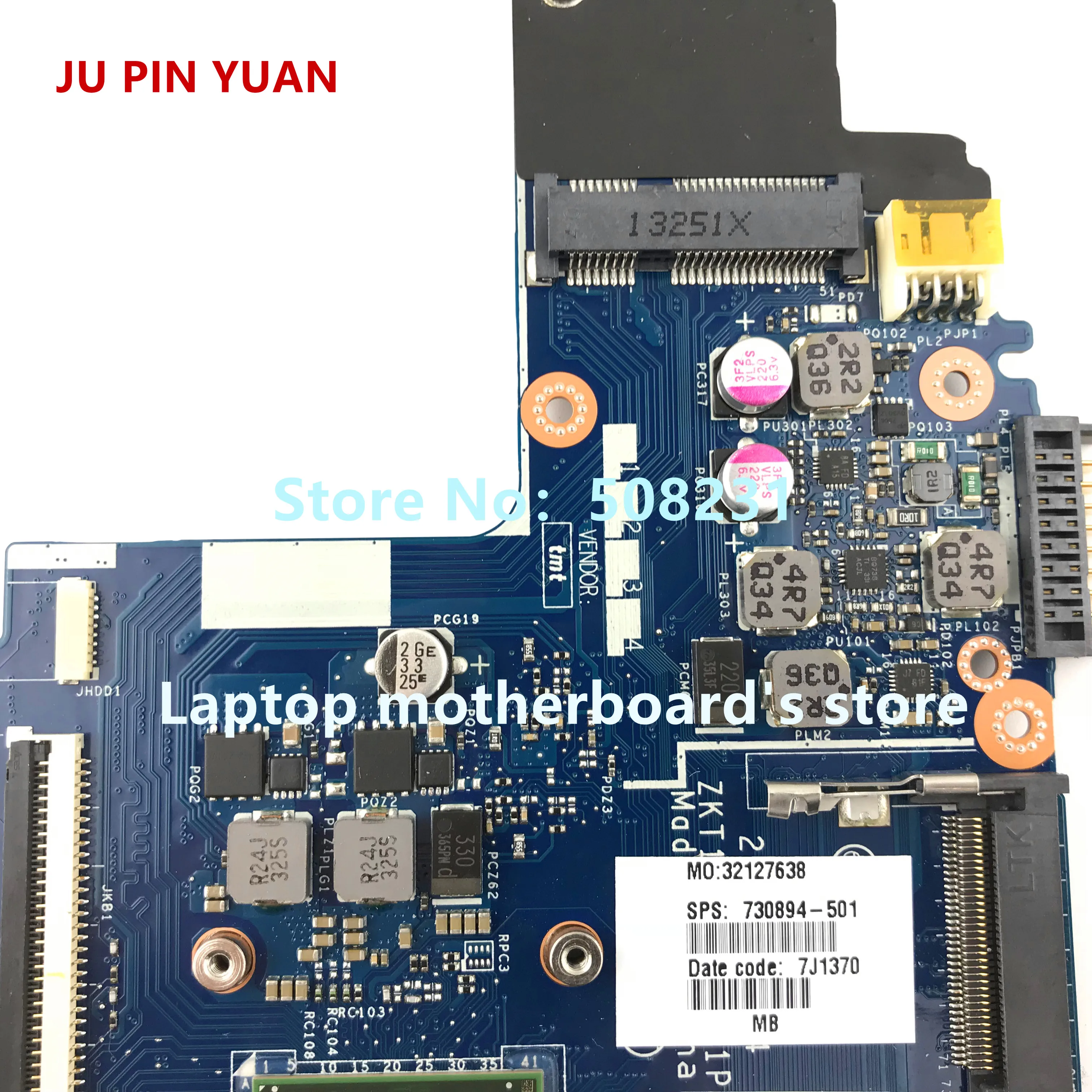 744185-001 para hp Placa-mãe do Portátil com A4-1250 Pino Yuan 730893-001 Pavilion ts 11-e Cpu Totalmente Testado ju La-a521p 730894-501 - Imagem 2