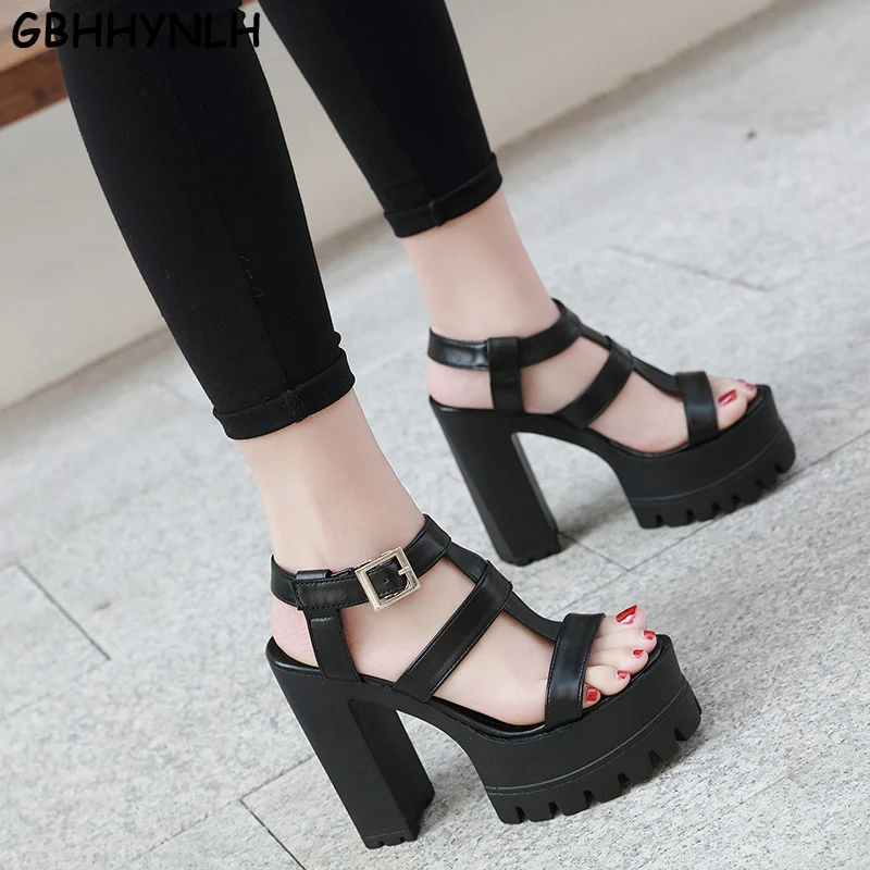

GBHHYNLH sandals women summer Sandal Shoes for Women Thick Heels Sandals plataforma sandalias Casual Shoes lady's sandals LJA614