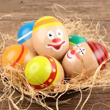 Клоун яйцо Дженга деревянная игра мультфильм пустышки яйца 6 детская рука-глаз координации тренировка баланса терпеливые учебная доска игрушки