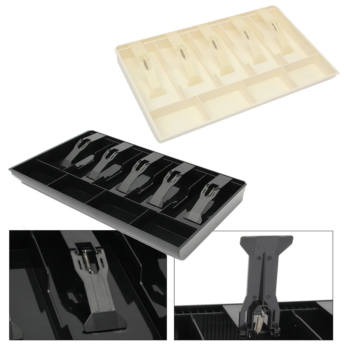 Durable Plastic Cash Drawer Tray Coin Register Insert Replacement Money