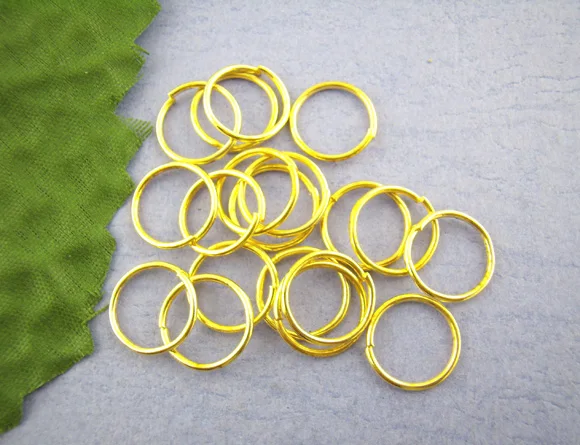Милое Открытое кольцо золотого цвета диаметром 14 мм 120 шт. (B00624)|ring automotive|ring roperings for
