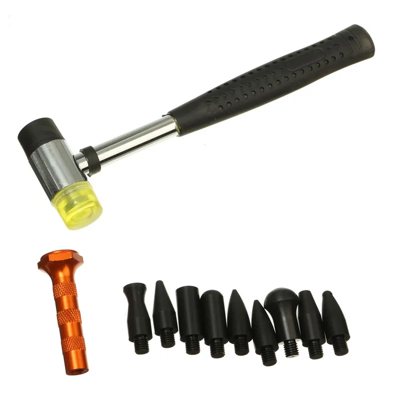 

Car Body Paintless Dent Repair Tools Hand Tool Set Multi-Functional Rubber Hammer High Quality Tap Down-Tool With 9 Heads