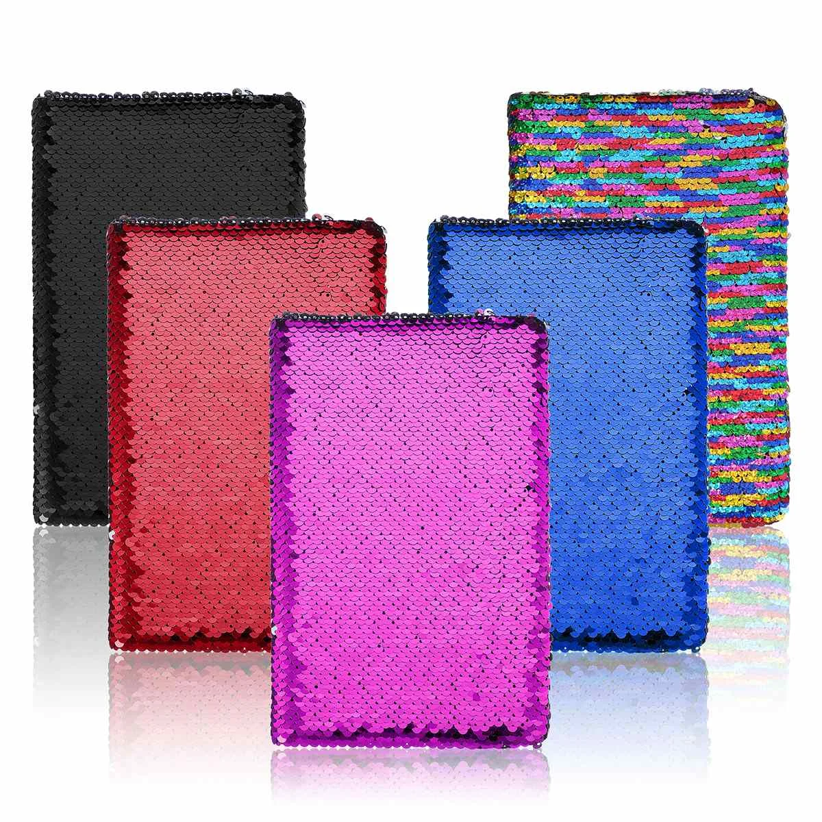 

A5 Reversible Glitter Sequin Journal Office Diary Notebook for Kids Girls Adults Notepad School Memos Stationery Festival Gifts