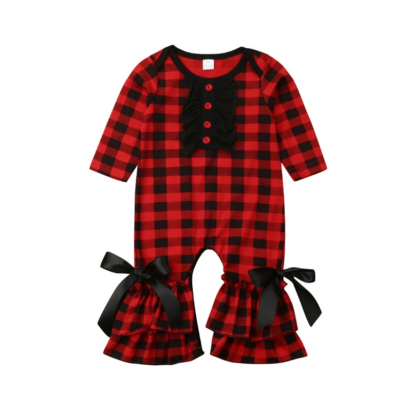red ruffle romper baby