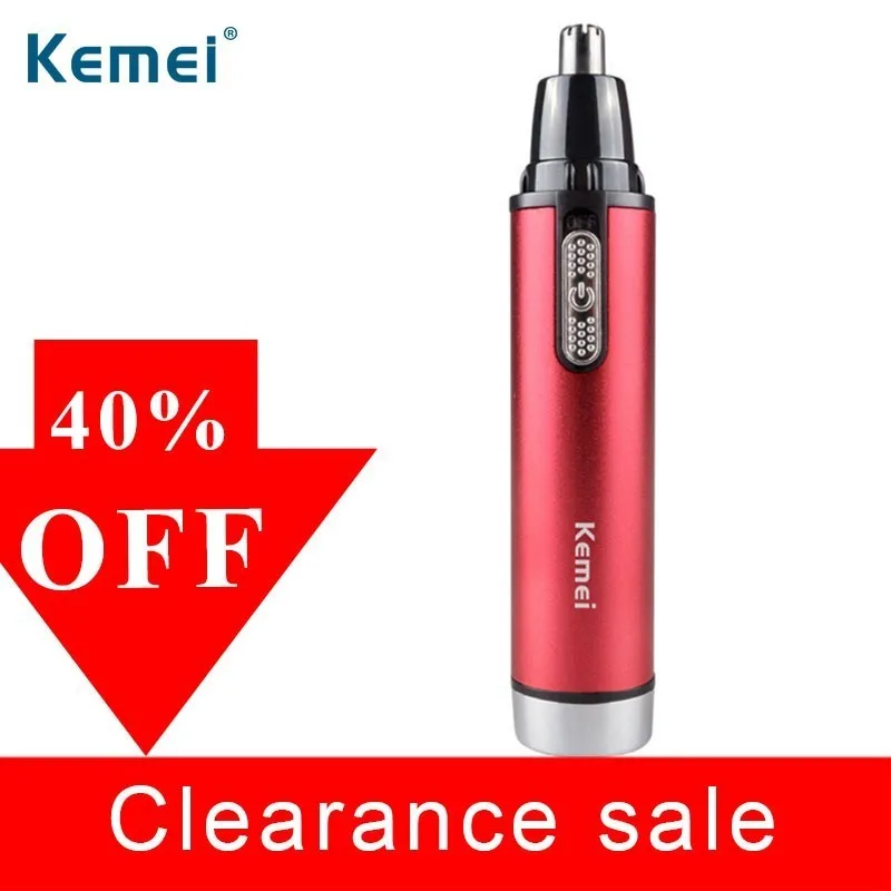 

Kemei 4 in1 Nose and Ear Hair Trimmer With Battery Men Trimer For Sideburns Hair Cut Eyebrow Trimmer For Men and Women KM-6620