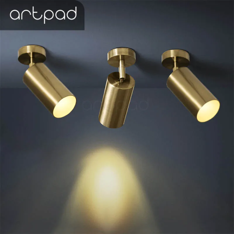 Artpad Golden Modern Ceiling Light Neutral White Lighting TV Backdrop Living Room Hotel Office Club Bar Cloth Store Ceiling Led