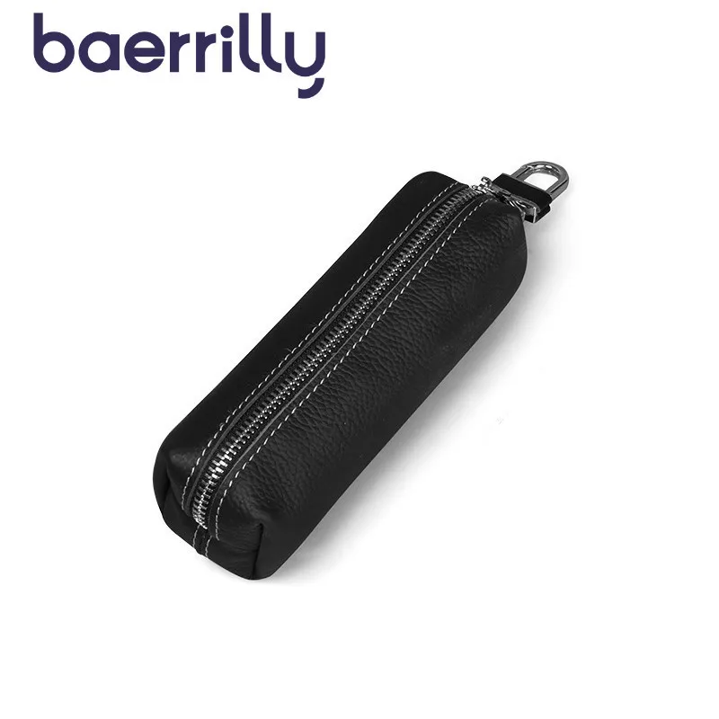 

High-quality Men Key Bag Genuine Leather Buckets Key Cases Pouch Zipper Keychain Auto Car Key Case Bag Women Home Key Holder