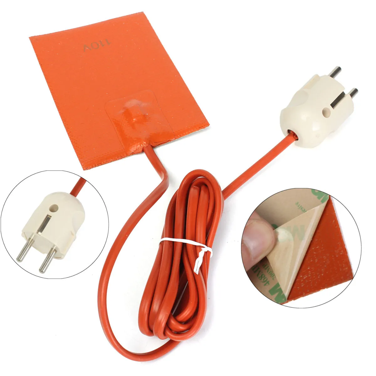 Buy 9x13cm 250W Silicone Heater Pad Engine Block