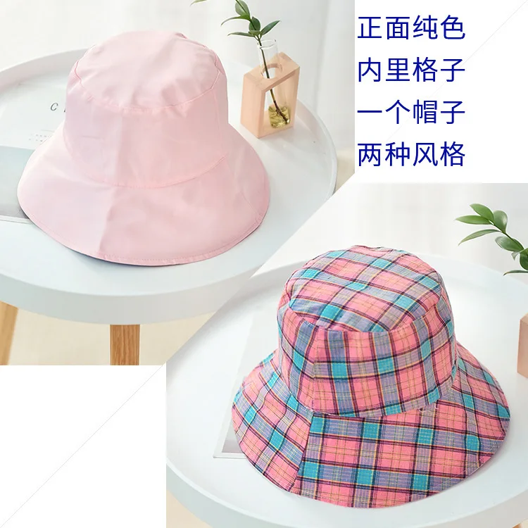 2019 Nuovo Modello Coreano Pescatore Cappello Degli Uomini Delle Donne Cappelli Due-sided Percalle di Arte Per Il Tempo Libero cappello Pieghevole del cappello di Protezione Del Bacino
