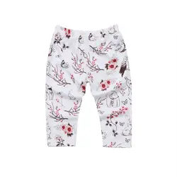 Штаны для маленьких девочек, одежда с цветочным рисунком, штаны, 2018 повседневные леггинсы с животными, брюки для малышей