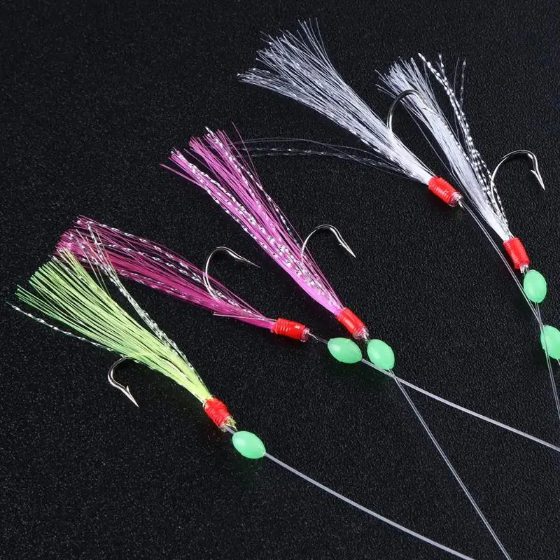 

5PCS Soft Bait Artificial Lure Simulation Barbed Hook Rigs Size for for Fish Head String Hook Fishing Accessories