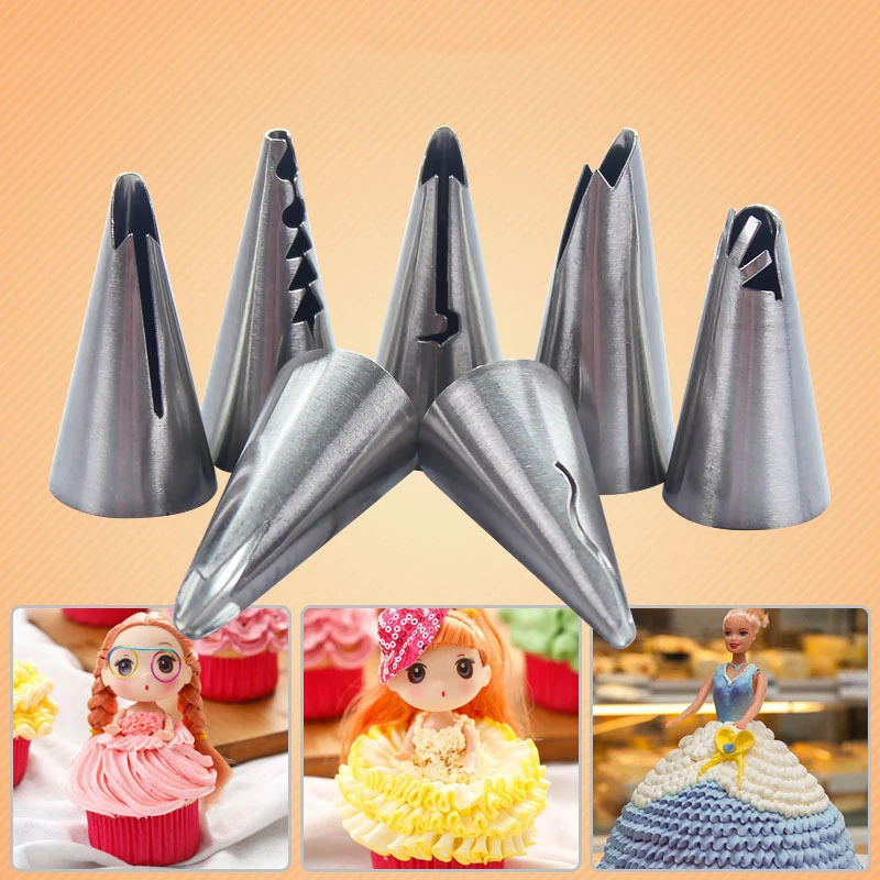 

Bakeware Hot Sale Pastry Decorating Puff Cake Nozzles Baking Tools Wedding High Quality Pastry Cake Decoration Skirt Nozzles 1PC