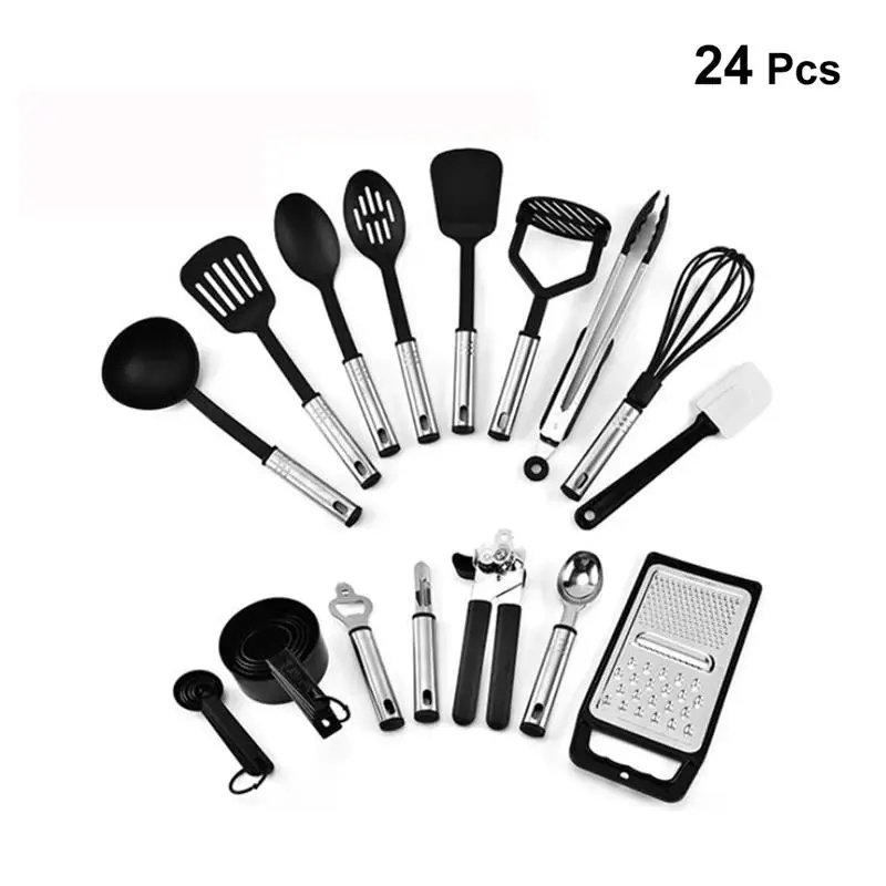 

24Pc/lot Practical Nonstick Stainless Steel Exquisite Kitchen Set Delicate Environmental Utensils for Non-stick Cookware