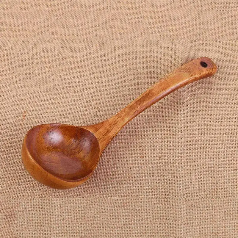 

Chinese Wooden Spoon With Long Handle Salad Dessert Sugar Tea Drinking Tools Kitchen Gadget Rice Porridge Soup Sauce Cutlery