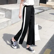 Summer Streetwear High Waist Side Striped Wide Leg Pants Baggy Pants Women Trousers Palazzo Pants Summer Streetwear High Waist Side Striped Wide Leg Pants Baggy Pants Women Trousers Palazzo Pants