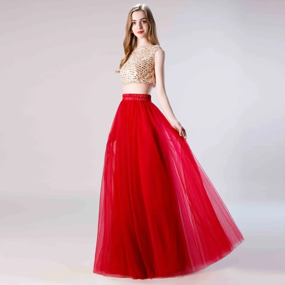 

Vivian's Bridal Fashion Crop Top A-line Prom Dress 2019 Fairy Feathers Sequin Fluffy Long Party Dress Women Simple Formal Dress