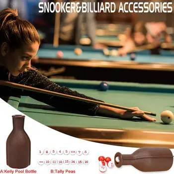 

Billiard Game Kelly Pool Shaker Bottle with Standard Set Of 16 Numbered Tally Balls Peas Snooker & Billiard Accessories
