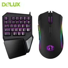 Delux Wired Gaming Mouse Combo 4000 DPI With Single Hand T9 Pro Ergonomic Keypad Game 7 Backlit LED For Gamer PC Laptop Desktop Delux Wired Gaming Mouse Combo 4000 DPI With Single Hand T9 Pro Ergonomic Keypad Game 7 Backlit LED For Gamer PC Laptop Desktop