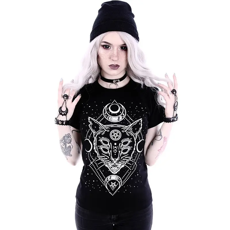 

Summer Goth 3D Animal Print T Shirt Women Harajuku Gothic Tee Shirts Hipster Streetwear Tees Ladies Tops 2019 New Casual Tshirt