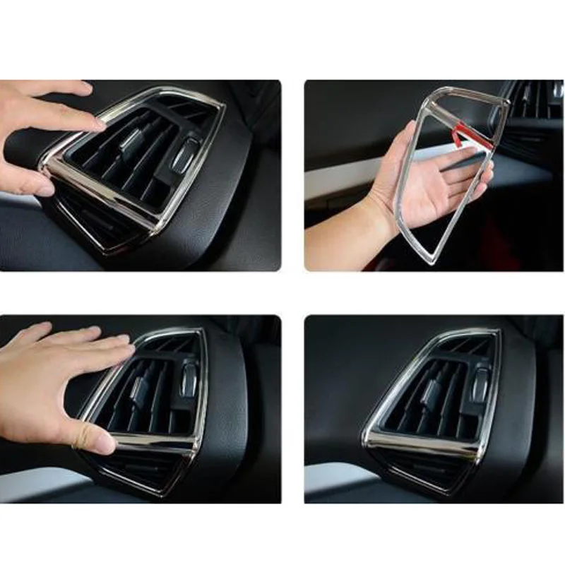 

2*Chrome Air Condition Vent Outlet Cover Trim Replace For Ford Escape Kuga 13-15