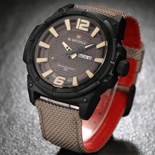 Элитный бренд Военная Униформа часы для мужчин кожа холст ремешок Человек спортивные часы армия Relogios Masculino кварцевые наручные